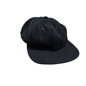Vintage J. Crew Black Wool Baseball Cap Size M Made In‎ USA Unisex Classic Soft